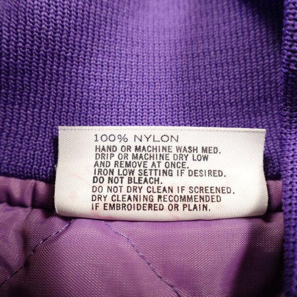 Vintage Satin Bomber Jacket Harrah’s Marina Hotel Casino Large Purple 80s Style - Picture 3 of 12